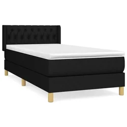 Vidaxl Box spring postelja z vzmetnico črn 90x190 cm blago