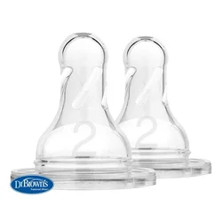 DR.BROWNS Steklenični cucelj Možnosti+ ozek 3m+, silikonski 2 kosa