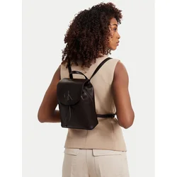 Nahrbtnik Calvin Klein Bold Ck Flap Mini Backpack LV04F3893G Temno rjava