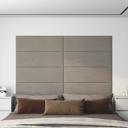 Zidna uzglavlja 12 pcs Svjetlosiva Baršun