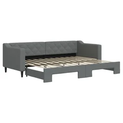 Vidaxl Izvlečna dnevna postelja temno siva 80x200 cm blago