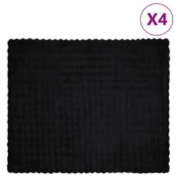 Protuklizna deka od umjetnog zečjeg krzna Olite 4 pcs Crna