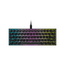 CORSAIR CORSAIR K65 RGB MINI 60% Mehanska igralna tipkovnica - polikarbonatski keycaps - stikala rdečega ključa Cherry MX - združljiva z ICUE - Qwerty Es postavitev - črna, (21019534)
