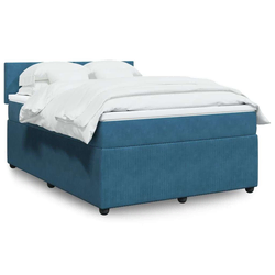 Krevet box spring s madracem plavi 160 x 200 cm baršunasti