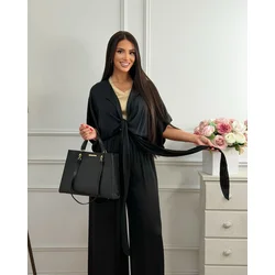 Squareonline Ženski kardigan Black Satin Touch, Crni