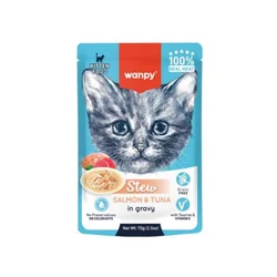 Wanpy Vlažna hrana za mačke, Losos i tuna, 70g