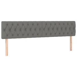 Vidaxl Posteljno vzglavje temno siva 180x7x78/88 cm blago
