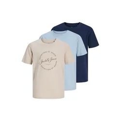 Jack & Jones Junior Majica JJGRAYSON bež/pastelno modra/temno modra