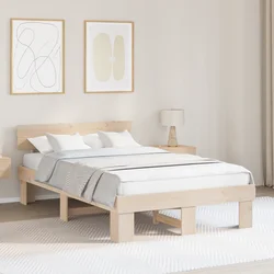 vidaXL Konstrukcija postelje Rjava 135 x 190 cm Masivno borovo les