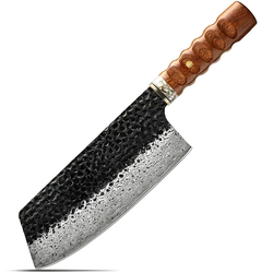Damaskasti kuhinjski nož KE-37349 - Cleaver / Smeđa KP37349