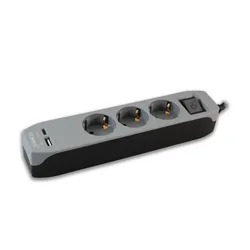 234-416 UTIČNICA 3-STRUKA L=3 M SA SKLOPKOM + USB A+C