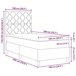 Krevet s opruga kutije s uzglavljem Crna 100 x 200 cm tkanina