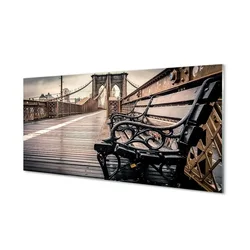 tulup.si Steklena slika Večina klop 120x60 cm 2 obešalnika