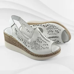 LP Fashion Ženske kožne sandale, Bele