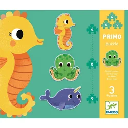 DJECO Puzzle V morju 3v1 (4,6,9 kosov)