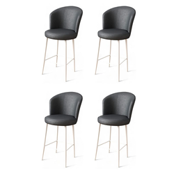 Hanah Home Set barskih stolica Uras, 4 komada, Antracit-beli