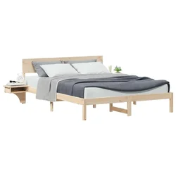 Vidaxl Konstrukcija postelje Rjava 150 x 200 cm Masivno borovo les