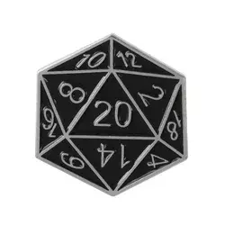 shumee Kovinski RPG DND pin - srebrne kocke D20