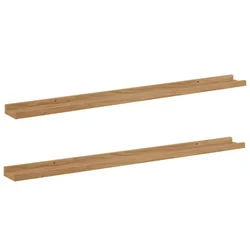 Vidaxl Stenska polica 2 szt. Rjava 100 x 9 x 3 cm Konstruiran les