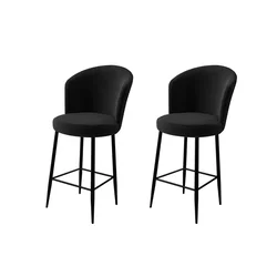 Hanah Home Set 2 barske stolice Crni