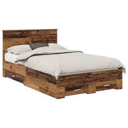 Vidaxl Konstrukcija postelje Star les 120 x 190 cm Konstruiran les