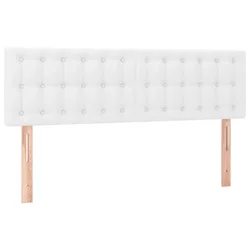 Vidaxl Posteljno vzglavje bela 144x5x78/88 cm umetno usnje