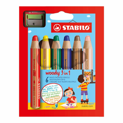 STABILO Drvene bojice Woody sa rezačem 3u1/ set 1/6