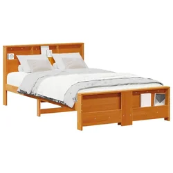Vidaxl Konstrukcija postelje Voskast rjav 120 x 190 cm Konstruiran les