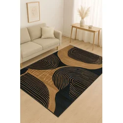 Conceptum Hypnose Tepih BSR-7, Pravougaoni, 100x140 cm, Braon-crni
