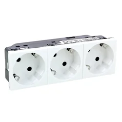 77253 TROJNI VTIČ 3×2P+E/16A/250V 6M 45° MOSIC BELA LE077253