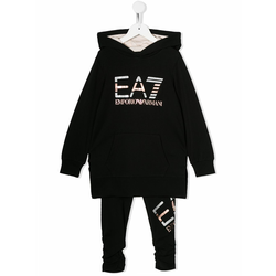 Emporio Armani Kids - logo print tracksuit set - kids - Black