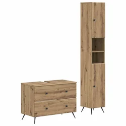 vidaXL Komplet kopalniških omaric, 2 kosa BREDA Artisan hrast