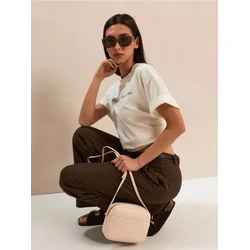 Sinsay - Crossbody torba od veštačke kože - nude