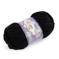 Alize Velluto šenil 100 g - (60) črna