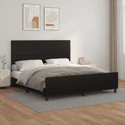 Okvir za krevet s uzglavljem crni 160x200 cm od umjetne kože
