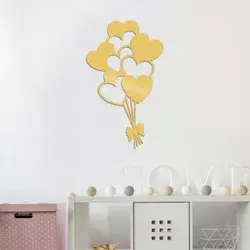 Wallity Zidna dekoracija Balloons, 21 x 35 cm, Zlatne boje