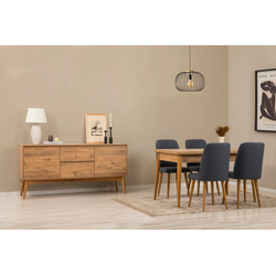 Hanah Home Trpezarijski set Vina 01 1048, Tamnosivi
