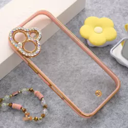 Maska Luxury Crystal Clear za iPhone 17 roze