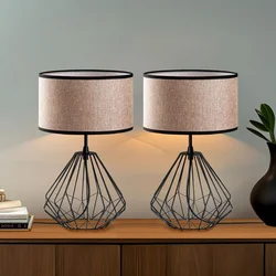 Opviq Set Stonih lampi Diamond-S-707, 25x25x43 cm, IP20, 2 komada, Smeđe-crna