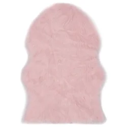 Vidaxl Preproga 60x90 cm umetna ovčja koža roza