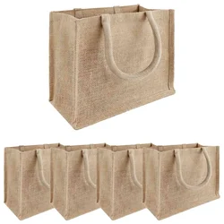 vidaXL Jutene torbe 5 pcs Naravna 26 x 22 x 14 cm 100% Tossa juta