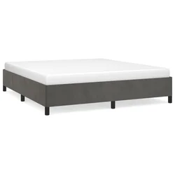 Vidaxl Posteljni okvir brez vzmetnice temno siv 180x200 cm žamet