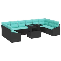 Set sofe s jastukom 11 pcs Crna i Plava poliratan