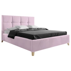 Carryhome OBLAZINJENA POSTELJA 140 cm x 200 cm , tekstil roza