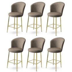 Hanah Home Set barskih stolica Alte, 6 komada, Bež-zlatni