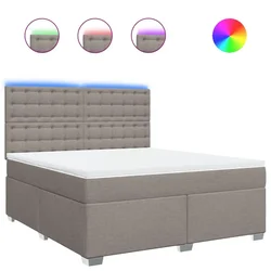 Vidaxl Box spring postelja z vzmetnico taupe 180x200 cm blago