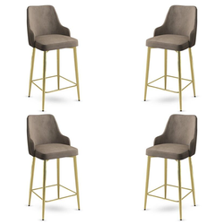 Hanah Home Set barskih stolica Enox, 4 komada, Bež-zlatni