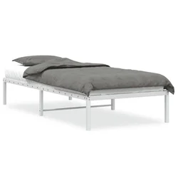 Vidaxl Kovinski posteljni okvir bel 90x190 cm