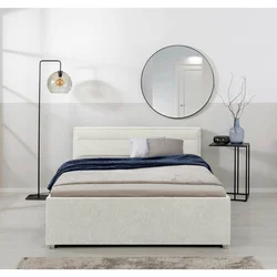 Livetastic OBLAZINJENA POSTELJA 140 cm  x 200 cm , les, kovina, umetna masa, tekstil krem barve