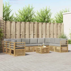 Set vanjskih sofa 11 pcs Bijela i svjetlosiva 59 x 59 x 37 cm